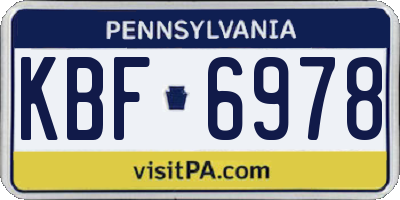 PA license plate KBF6978