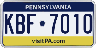 PA license plate KBF7010