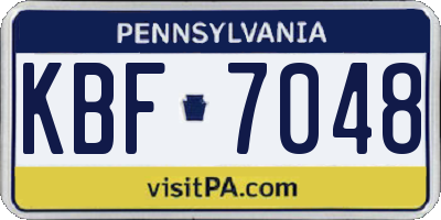 PA license plate KBF7048