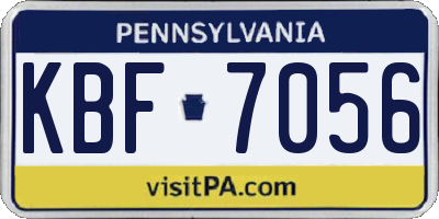 PA license plate KBF7056