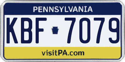 PA license plate KBF7079