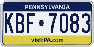 PA license plate KBF7083