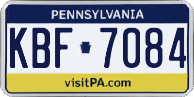 PA license plate KBF7084