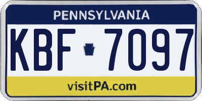 PA license plate KBF7097