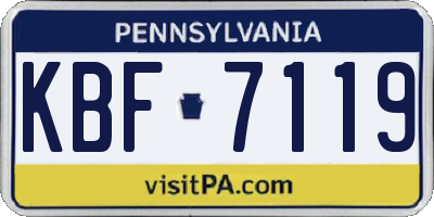 PA license plate KBF7119