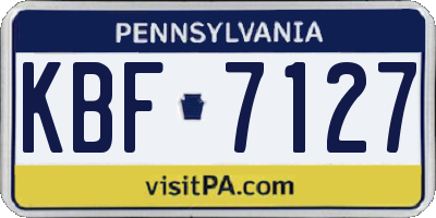 PA license plate KBF7127