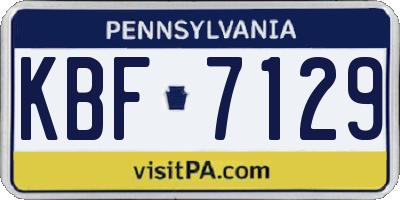 PA license plate KBF7129