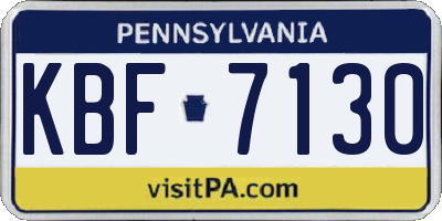PA license plate KBF7130