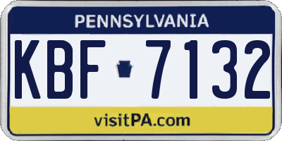 PA license plate KBF7132