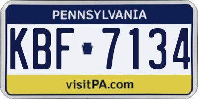 PA license plate KBF7134