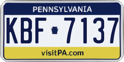 PA license plate KBF7137