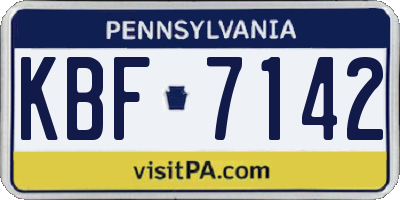 PA license plate KBF7142