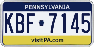 PA license plate KBF7145