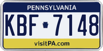 PA license plate KBF7148