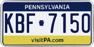 PA license plate KBF7150