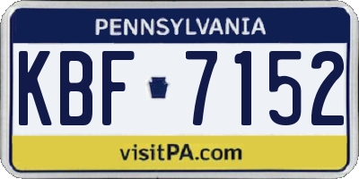PA license plate KBF7152