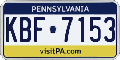 PA license plate KBF7153