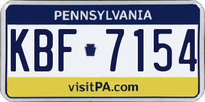 PA license plate KBF7154