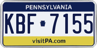 PA license plate KBF7155