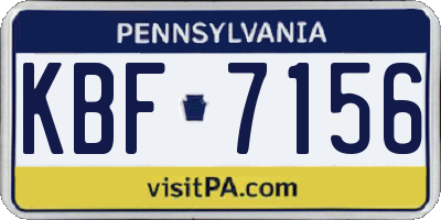 PA license plate KBF7156
