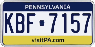 PA license plate KBF7157