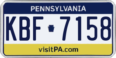 PA license plate KBF7158