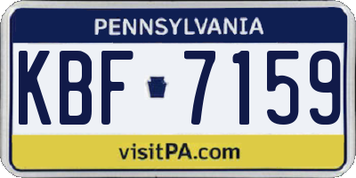 PA license plate KBF7159