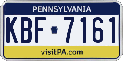 PA license plate KBF7161