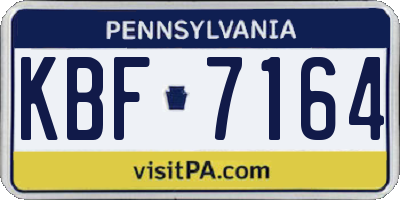 PA license plate KBF7164