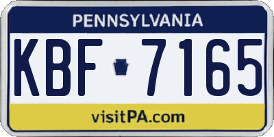 PA license plate KBF7165