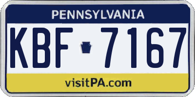 PA license plate KBF7167