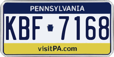 PA license plate KBF7168