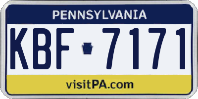 PA license plate KBF7171