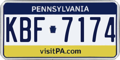 PA license plate KBF7174