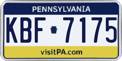 PA license plate KBF7175