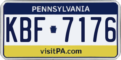 PA license plate KBF7176
