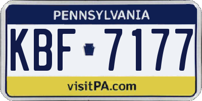PA license plate KBF7177