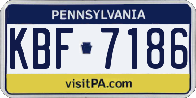 PA license plate KBF7186
