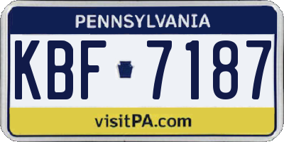 PA license plate KBF7187