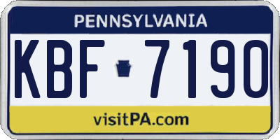 PA license plate KBF7190
