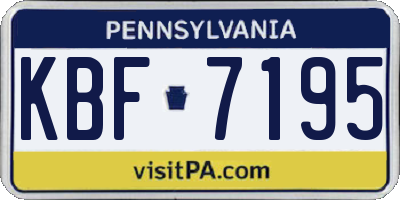 PA license plate KBF7195
