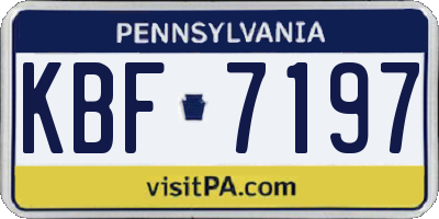 PA license plate KBF7197