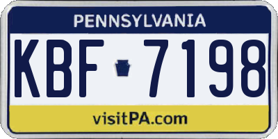 PA license plate KBF7198