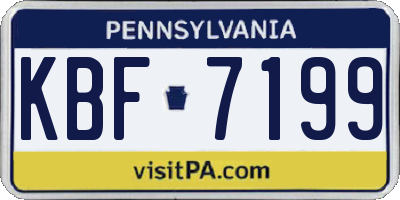 PA license plate KBF7199