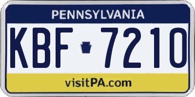 PA license plate KBF7210