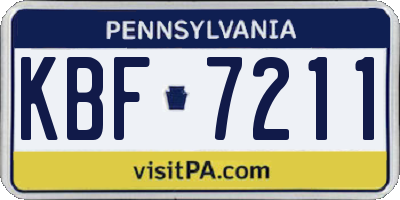 PA license plate KBF7211