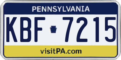 PA license plate KBF7215