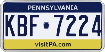 PA license plate KBF7224