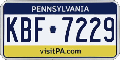 PA license plate KBF7229
