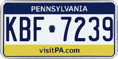 PA license plate KBF7239